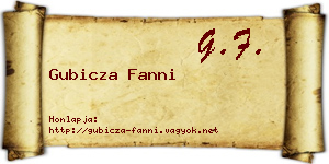 Gubicza Fanni névjegykártya